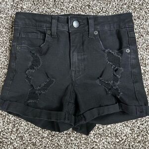 Aeropostale Black Distressed Women's Jean Shorts size 2